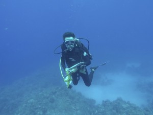 Student Douglas Vetter on a class dive