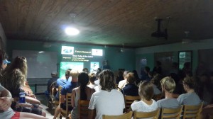 Dr. Karen Bjorndal gives a presentation to Island School students about her work in the Bahamas over the last 40+ years. Photo Credit- Dr. Jocelyn Curtis-Quick 