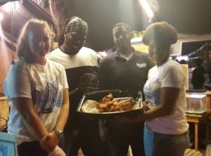 The CEI Sustainable Fisheries team serving up lionfish fritters
